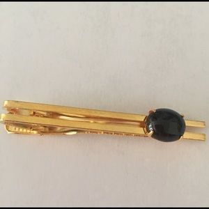 Genuine Onyx Tie Pin. Vintage 1980's